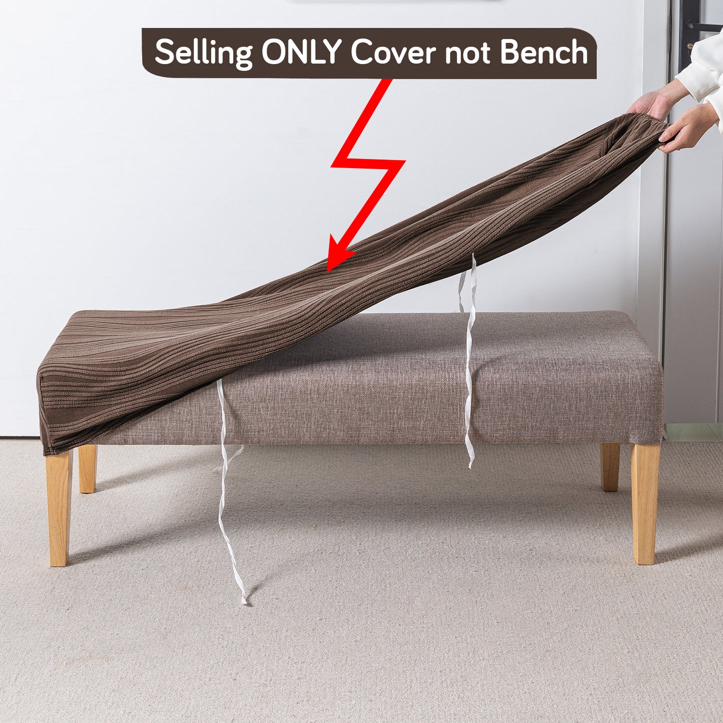 Nestiva Series 200gsm Knitting Jacquard Bench Cover - Chocolate Brown