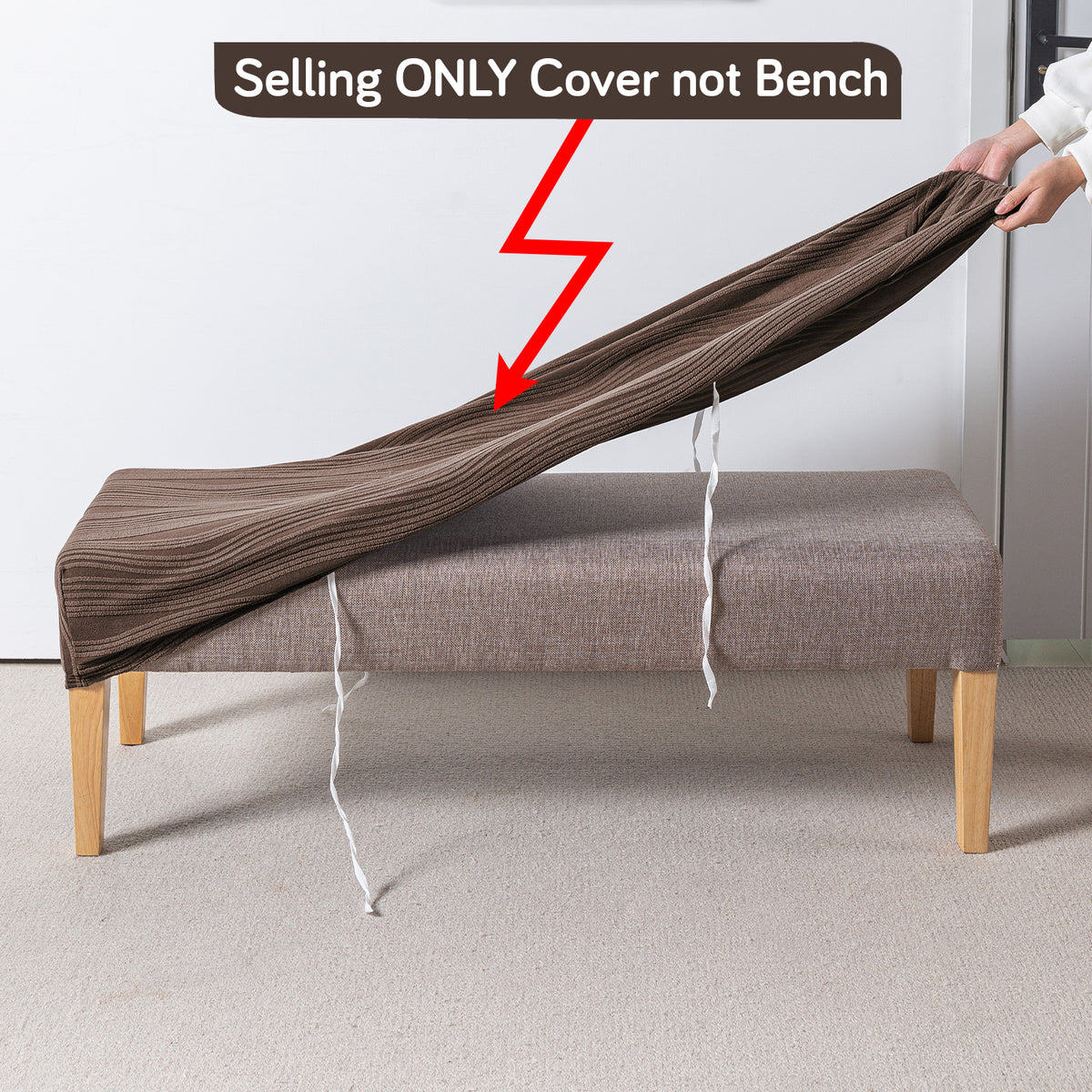 Nestiva Series 200gsm Knitting Jacquard Bench Cover - Chocolate Brown