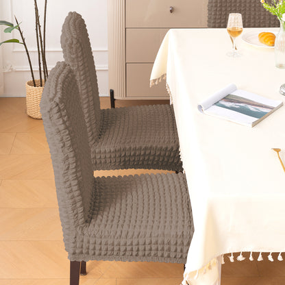 Aria Nova Bubble 280 GSM Dining Chair Cover Set of 1/2/4/6, Mocha Brown