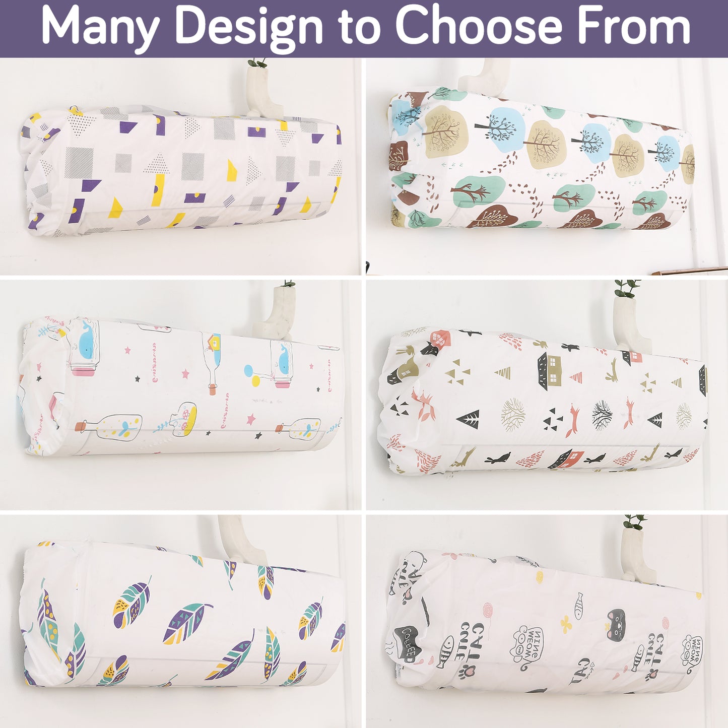 Dustproof, Waterproof & Washable Indoor AC Cover - Geometric Abstract