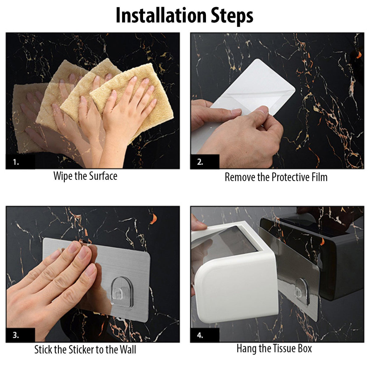 How to install HOKIPO Toilet roll holder