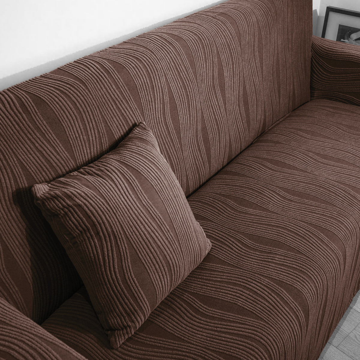 Nestiva Series Premium Knitting Jacquard Sofa Cushion Cover - Chocolate Brown