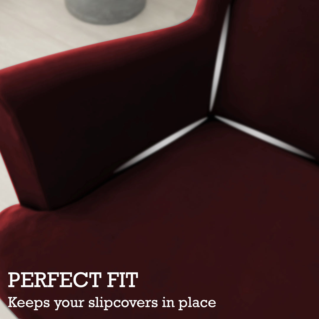Premium Original Velvet Wing Chair Cover, Burgundy