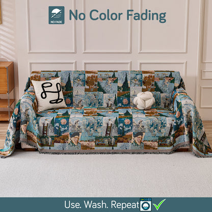 All-Season Chenille Sofa Throw, Canvas of Nature Series