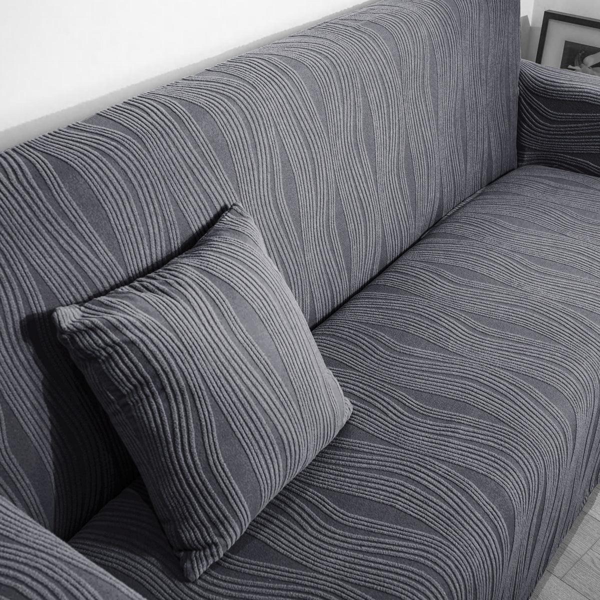 Nestiva Series Premium Knitting Jacquard Sofa Cushion Cover - Porpoise Grey