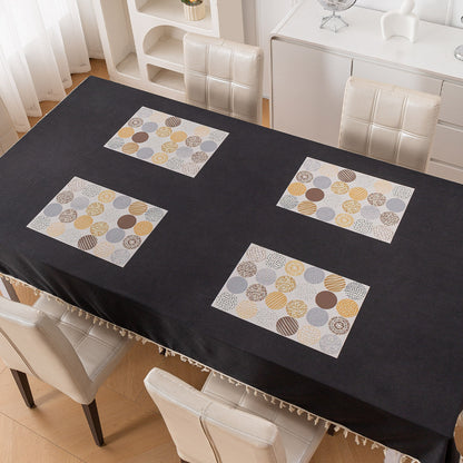 Color Splash PVC Mats for Dining Table, Abstract Circles - Olive Brown