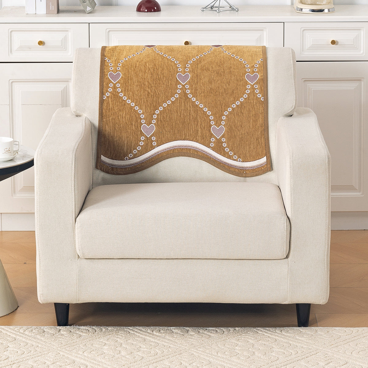Serene Curves Sofa Cover Mat, Love Trails