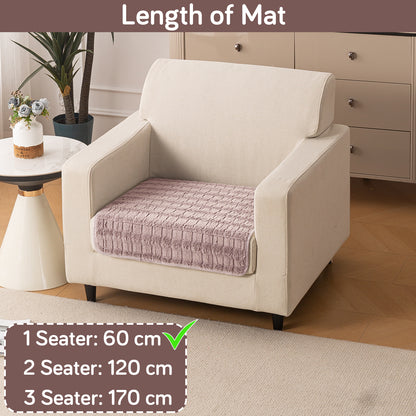 Premium Plush Anti Slip Sofa Mat for 1/2/3 Seater, Beige