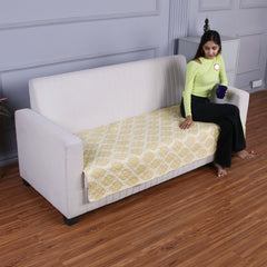 Quilted Sofa Seat Mat Covers for 1/2/3 Seater Sofa, Ogee Ivory