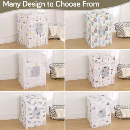 Waterproof Front Load / Top Load Washing Machine Cover | PEVA Dustproof Protective Cover for 6kg, 6.5kg, 7kg & 7.5kg Fully Automatic Machines, Woodland Village