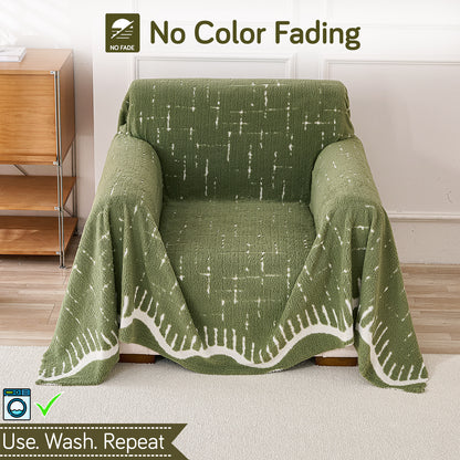 Buy Green Colour Supple Soft Wavy Plush Sofa Throw – Single Seater Sofas | HOKIPO
