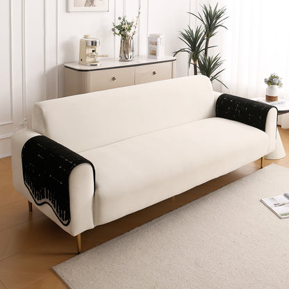 Premium Supple Soft Wavy with Curve Sofa Cover Mat, Black