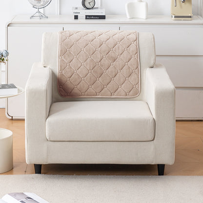Diamond Tuft Plush Sofa Cover Mat, Warm Taupe