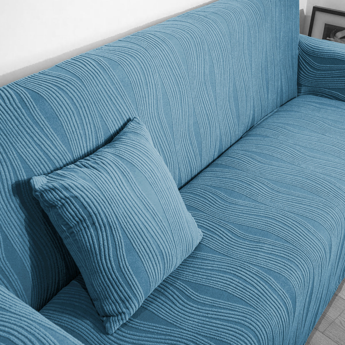 Nestiva Series Premium Knitting Jacquard Sofa Cushion Cover - Sea Blue