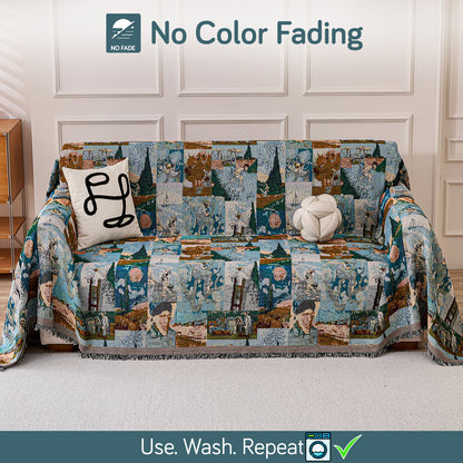 All-Season Chenille Sofa Throw, Canvas of Nature Series