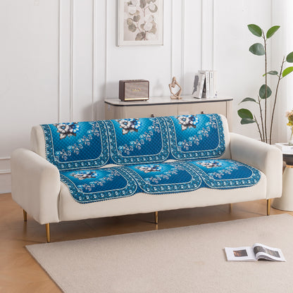 LoomVerse Quilted Sofa Cover Set Washable Sofa Panel for Seat & Back - Royal Meadow
