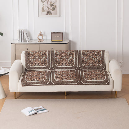 LoomVerse Quilted Sofa Cover Set Washable Sofa Panel for Seat & Back - Rustic Lattice