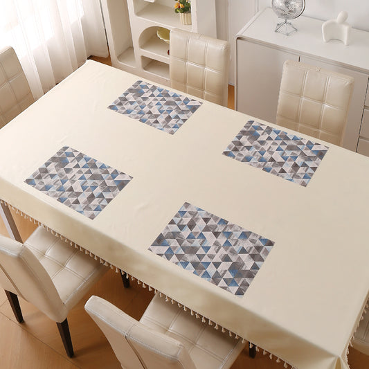 Color Splash PVC Mats for Dining Table, Geo Triangles - Slate Blue