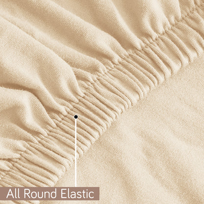 Office Chair Cover for Task Chair – 140 GSM Stretchable Fabric – Washable & Anti-Slip – Fits Small Office Chairs Without Headrest, Beige