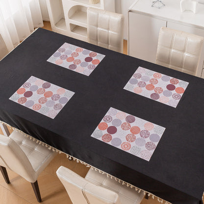 Color Splash PVC Mats for Dining Table, Bloom Circles - Rose Dust