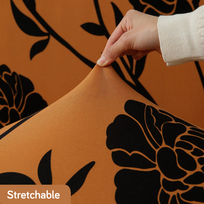 Copper Brown Floral Print stretchable sofa cover set