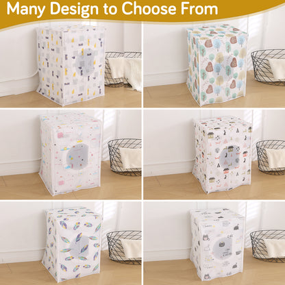 Waterproof Front Load / Top Load Washing Machine Cover | PEVA Dustproof Protective Cover for 6kg, 6.5kg, 7kg & 7.5kg Fully Automatic Machines, Boho Feathers