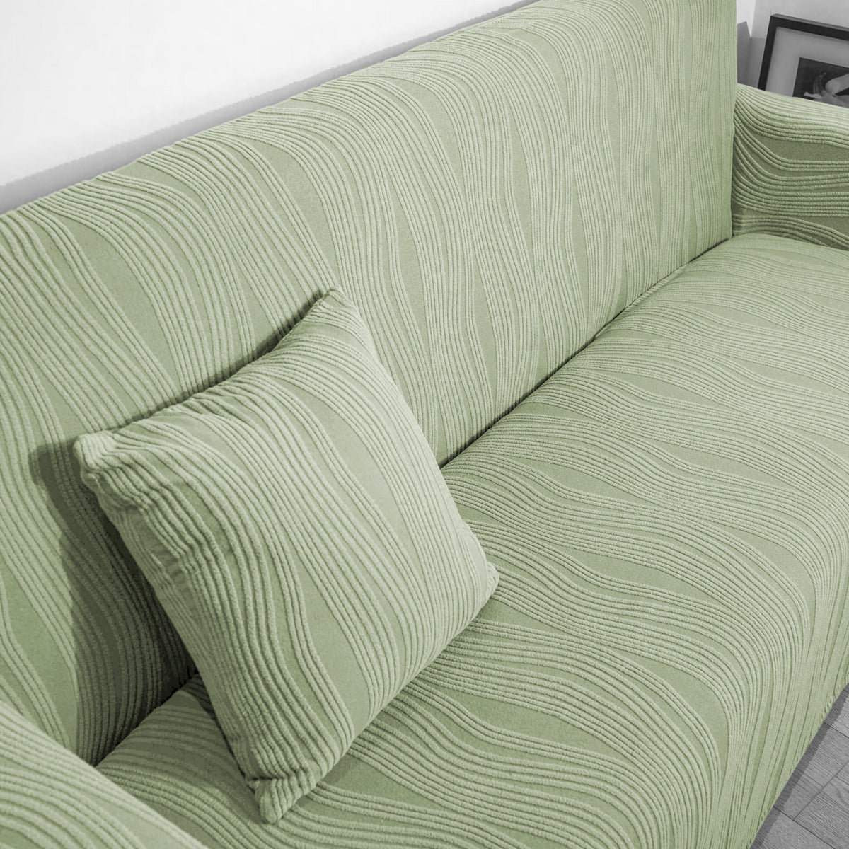 Nestiva Series Premium Knitting Jacquard Sofa Cushion Cover - Pastel Green