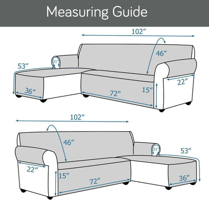 HomeHues Series Quilted Sofa Cover with Secure Fit Belt for L Shape sofa, Celadon Blue Camellia