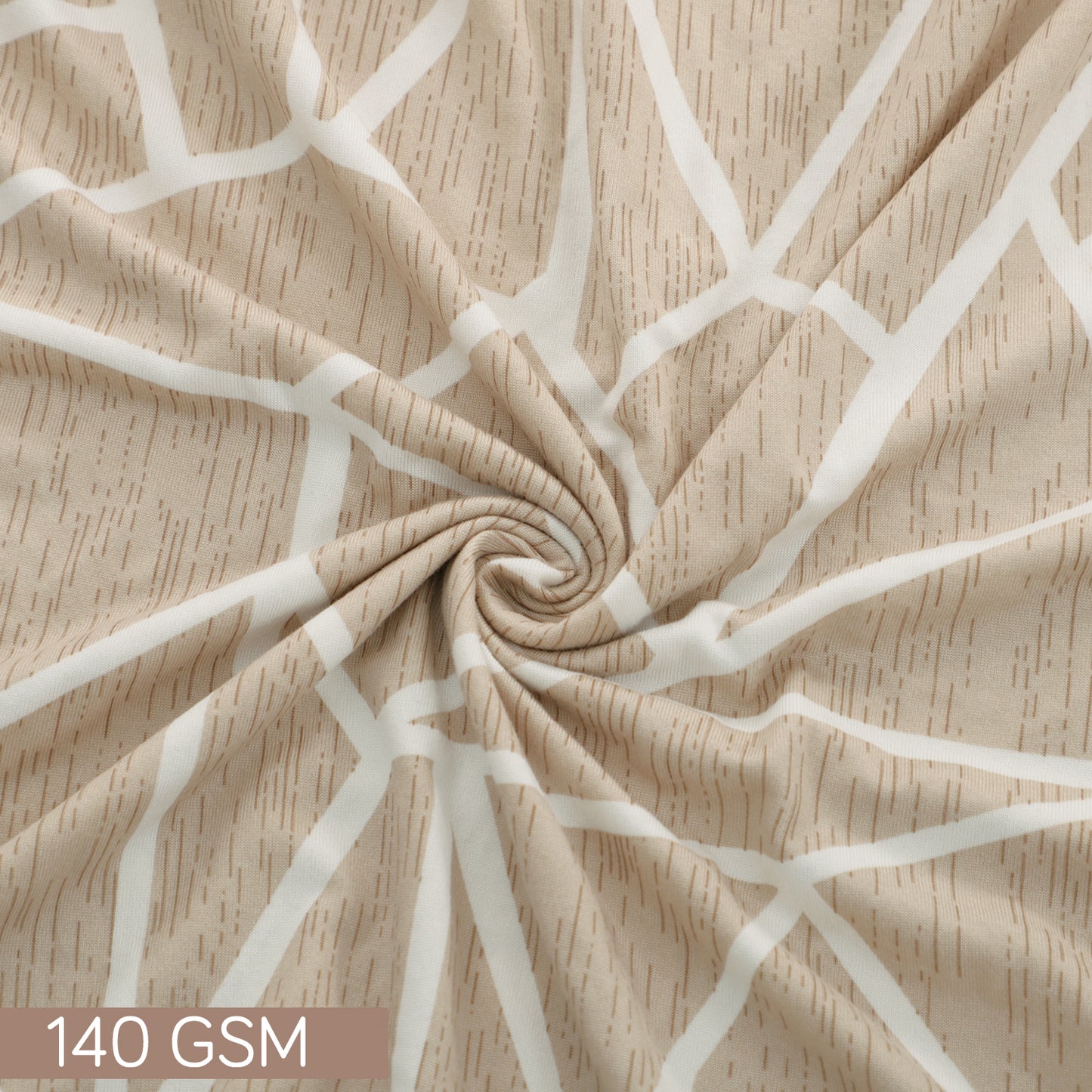 Printed Office Chair Cover for Task Chair – 140 GSM Stretchable Fabric – Washable & Anti-Slip – Fits Small Office Chairs Without Headrest, Beige Abstract Geometry