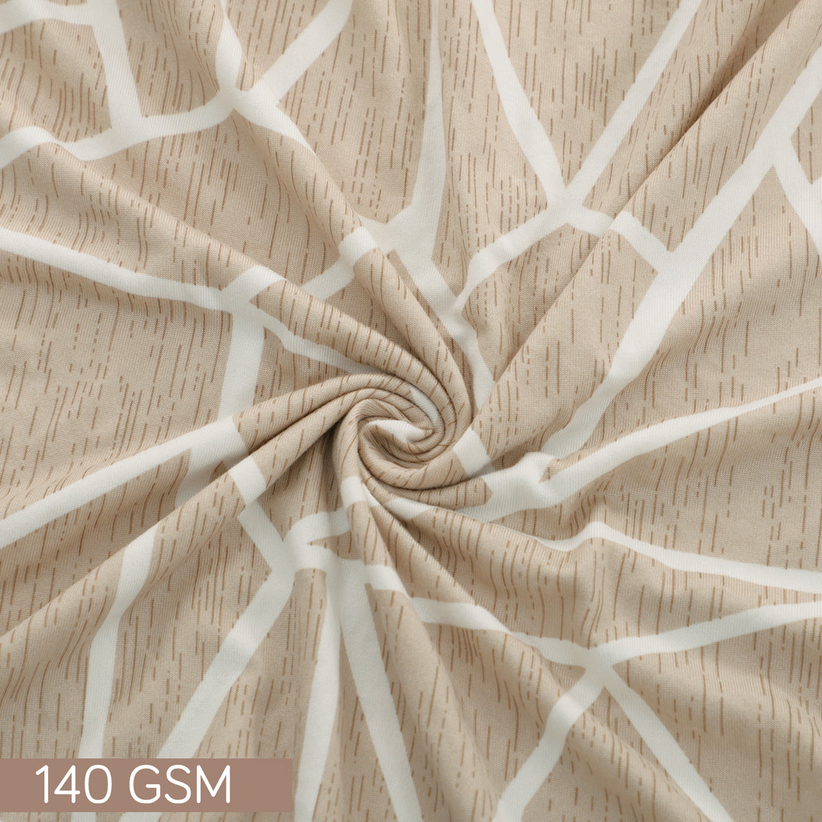 Printed Office Chair Cover for Task Chair – 140 GSM Stretchable Fabric – Washable & Anti-Slip – Fits Small Office Chairs Without Headrest, Beige Abstract Geometry