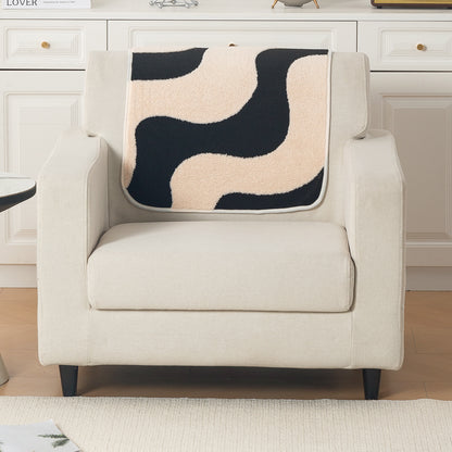 Luxury Plush Sherpa Anti-Slip Sofa Cover Mat, 'Noirea Series'| Wavy Stripe