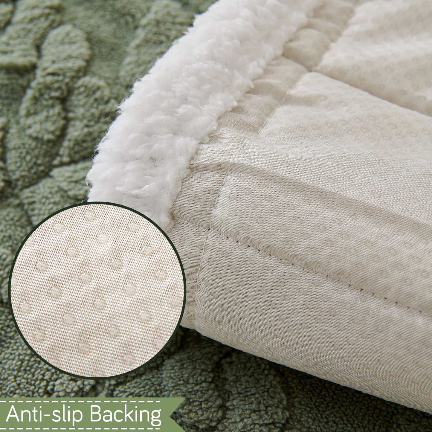 'Italian Caelora' Luxury Jacquard Plush Sofa Cover Mat and Anti-Slip Armrest Covers - Sage Green