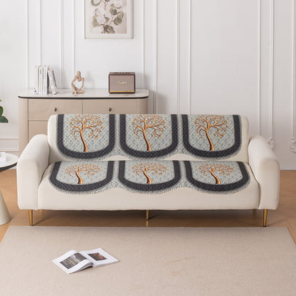 LoomVerse Quilted Sofa Cover Set Washable Sofa Panel for Seat & Back - Tranquil Tree