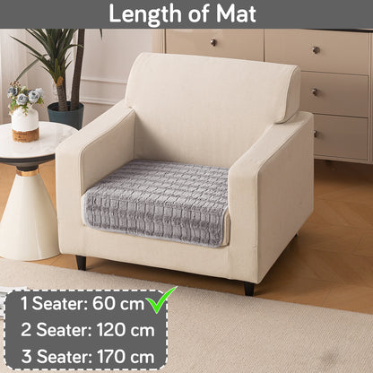Premium Plush Anti Slip Sofa Mat for 1/2/3 Seater, Light Grey