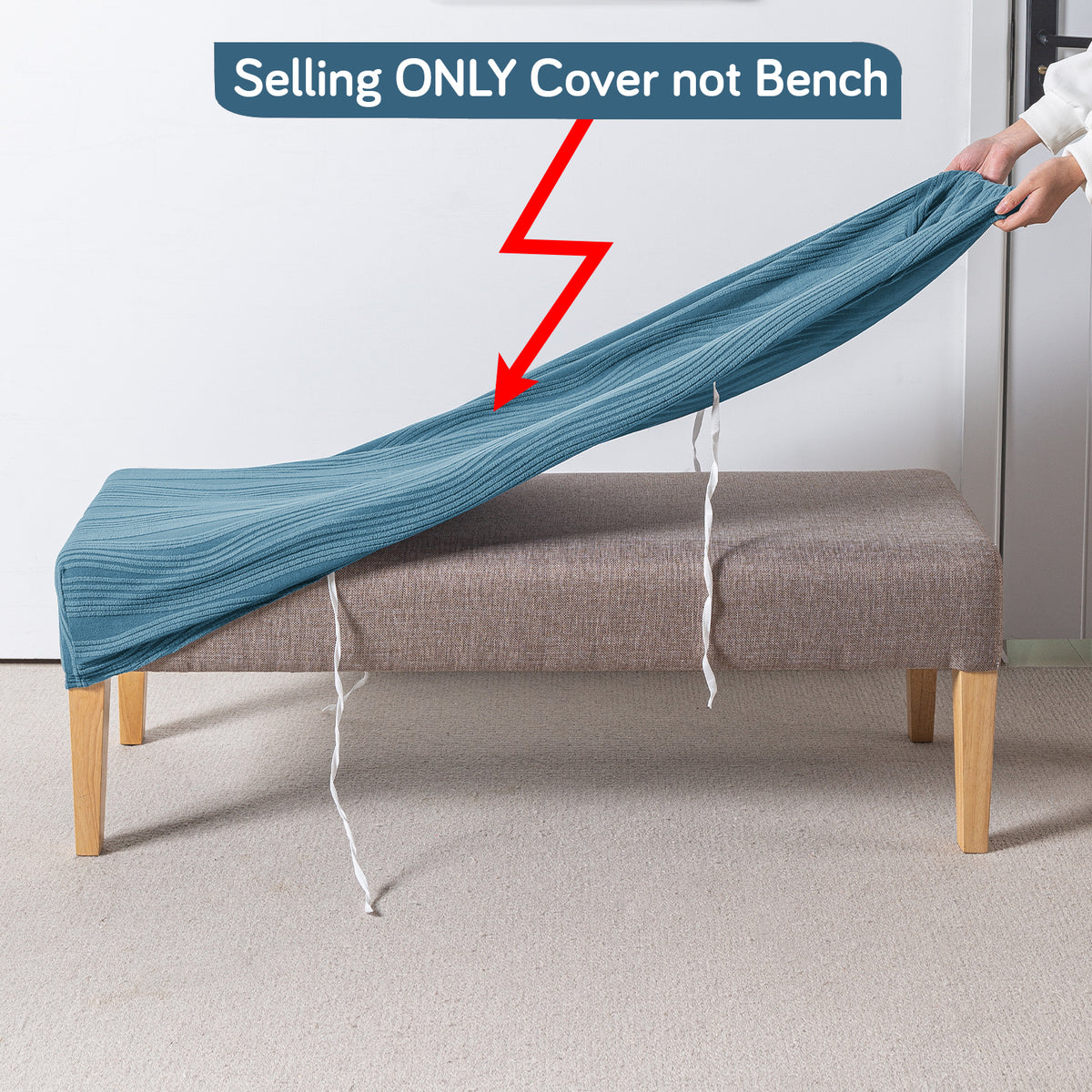 Nestiva Series 200gsm Knitting Jacquard Bench Cover - Sea Blue
