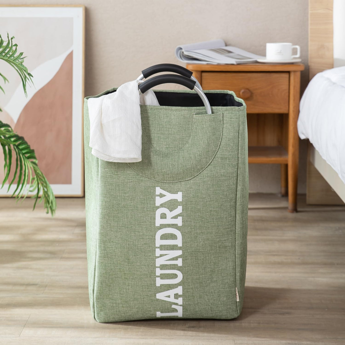 Foldable Laundry Bag with Handles, 40L - Green