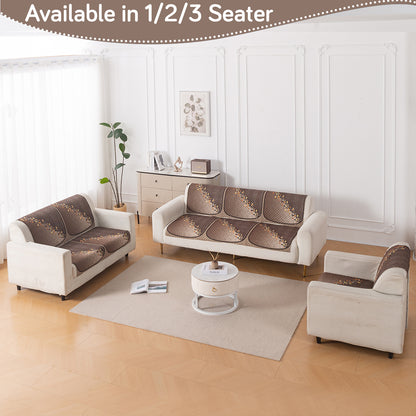 LoomVerse Quilted Sofa Cover Set Washable Sofa Panel for Seat & Back - Autumn Drape