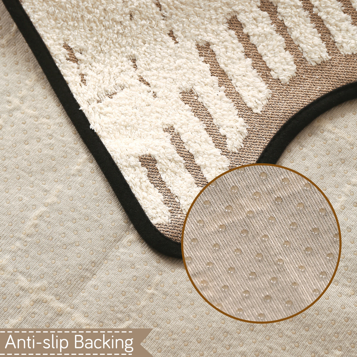 Premium Supple Soft Wavy Sofa Cover Mat, Cream Brown