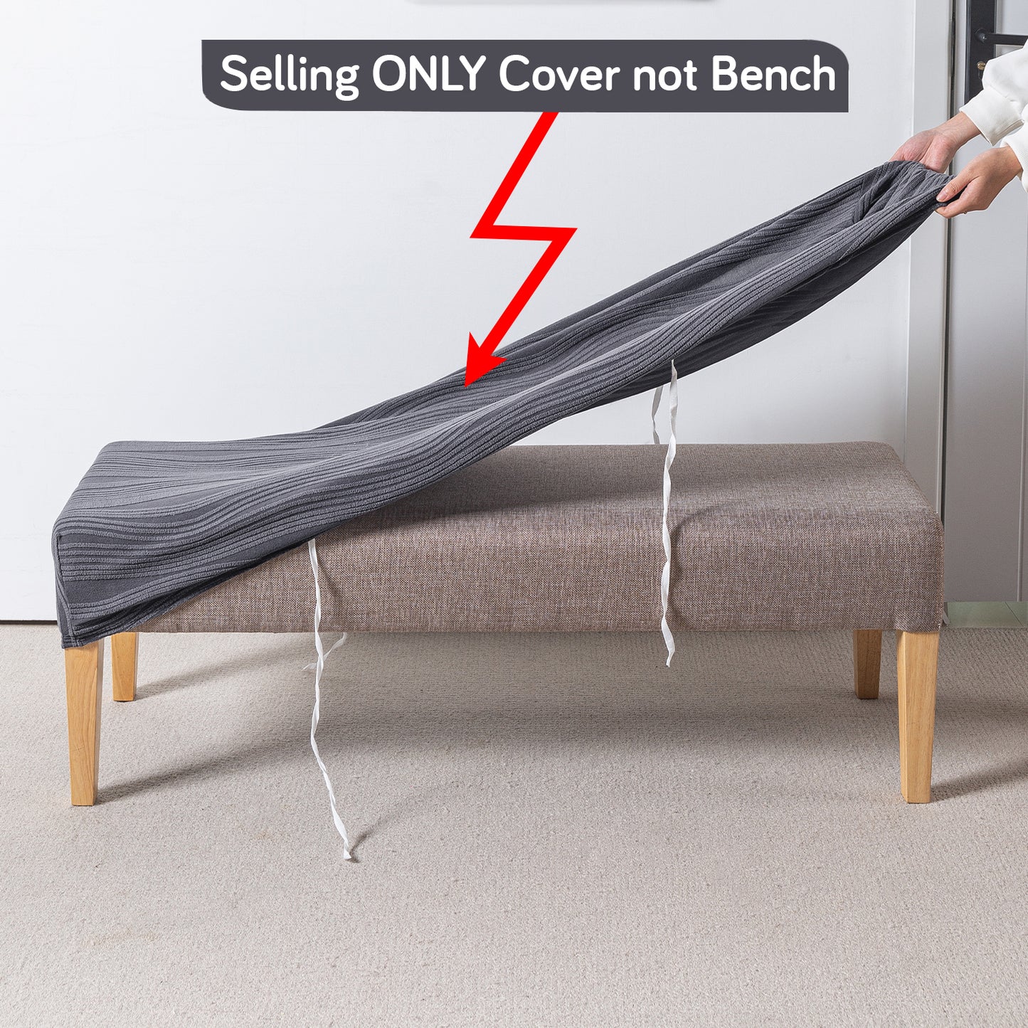Nestiva Series 200gsm Knitting Jacquard Bench Cover - Porpoise Grey