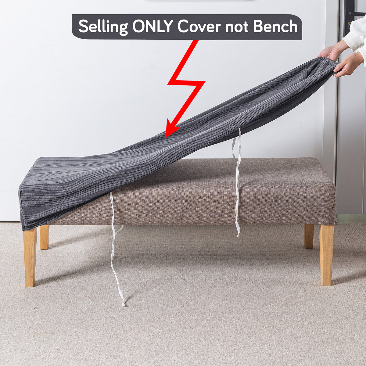 Nestiva Series 200gsm Knitting Jacquard Bench Cover - Porpoise Grey