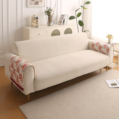 Florentina Series Printed Holland Velvet Sofa Mat - Autumn Cream