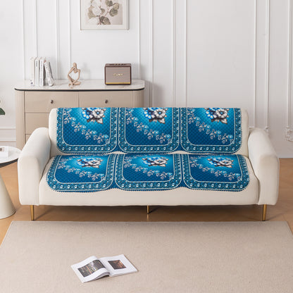 LoomVerse Quilted Sofa Cover Set Washable Sofa Panel for Seat & Back - Royal Meadow