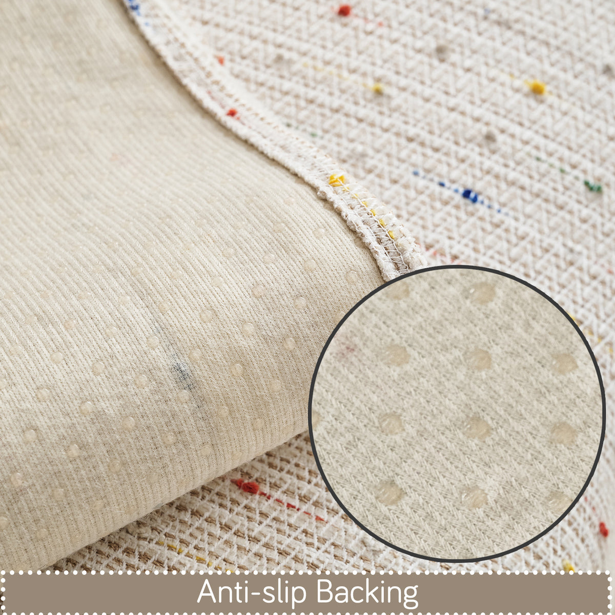 DreamWave Chenille with Tassels Sofa Cover Mat, Pastel Sand