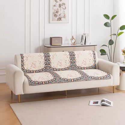 LoomVerse Quilted Sofa Cover Set Washable Sofa Panel for Seat & Back - Petal Harmony
