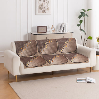 LoomVerse Quilted Sofa Cover Set Washable Sofa Panel for Seat & Back - Autumn Drape