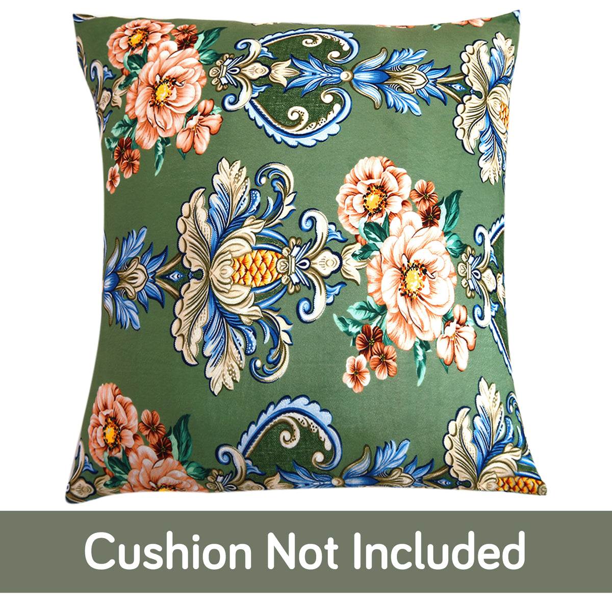 Buy cute Green Victorian Garden Printed Zippered Velvet Cushion Covers  | For Square Pillows
