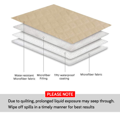 Waterproof Quilted Recliner Sofa Mat for One Seater Recliner Sofa, Sand Brown