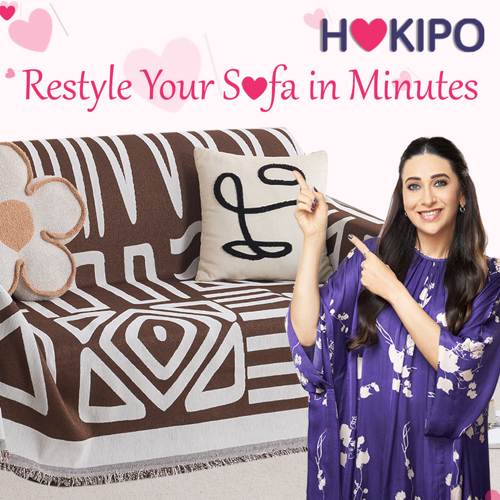Buy Premium & Stylish Chocolate Brown Colour Urban Tribe Chenille 3 Seater Sofa Throw | HOKIPO