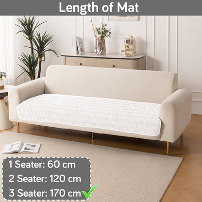 Premium Plush Anti Slip Sofa Mat for 1/2/3 Seater, White