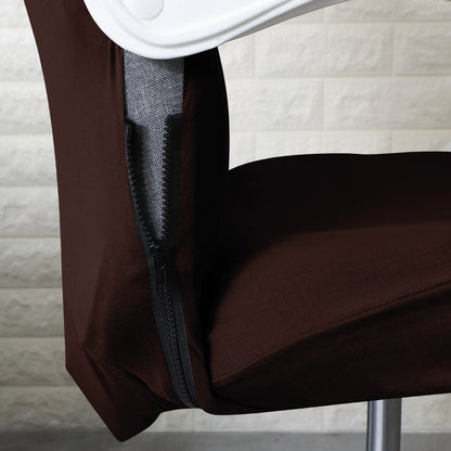 Office Chair Cover for Executive Chair (High-Back) – 140 GSM Stretch Fabric – Washable, Durable & Anti-Slip – Fits High-Back Office Chairs, Brown